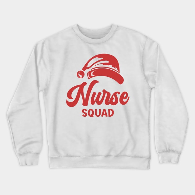 Nurse Squad Christmas Red Text Crewneck Sweatshirt by JaussZ